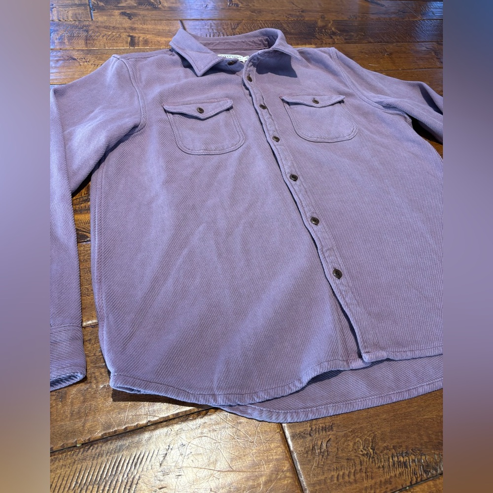Outerknown Lavender Casual Button Down Blanket Sh… - image 3